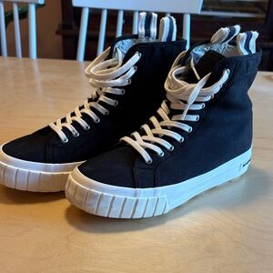 High-Top Black Canvas Sneakers seavees